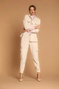 Easy Cargo pantalone cargo donna in velluto costa francia relaxed fit - immagine 4