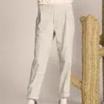 Easy Jogger pantalone chino donna in jersey con fantasia galles relaxed fit