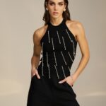 Canotta in maglia con frange