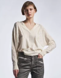 Maglia leggera con maniche in pizzo traforato