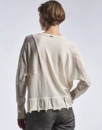 Maglia leggera con maniche in pizzo traforato - immagine 3