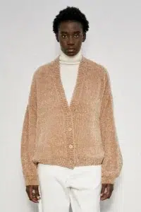 Maglia cardigan in ciniglia