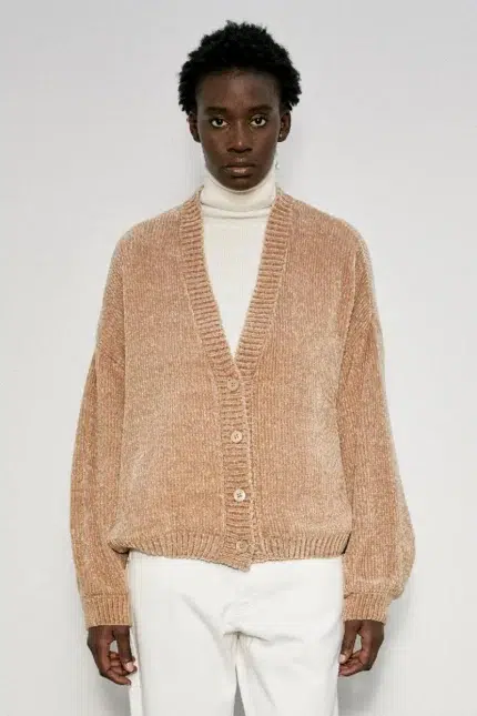 Maglia cardigan in ciniglia