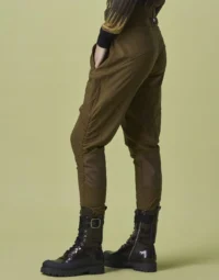 Pantaloni kaki jodhpurs con gamba arricciata - immagine 2
