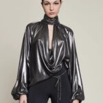 Camicia dahlo in spalmato grigio