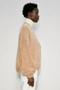 Maglia cardigan in ciniglia - immagine 2