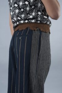 PHISIQUE DU ROLE ANVERSA Pantalone in lana lino barre' - immagine 5