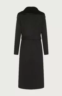 Cappotto nero Seventy con gilet con collo ecopelliccia - immagine 3