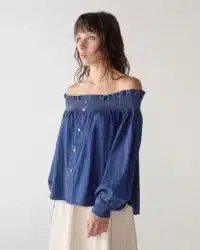 BLUSA SHOULDER CHAMBRAY STRETCH - immagine 3