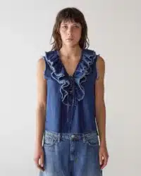 CAMICIA RUFFLE CHAMBRAY STRETCH