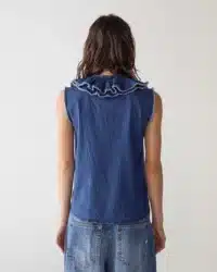 CAMICIA RUFFLE CHAMBRAY STRETCH - immagine 2