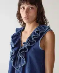 CAMICIA RUFFLE CHAMBRAY STRETCH - immagine 4
