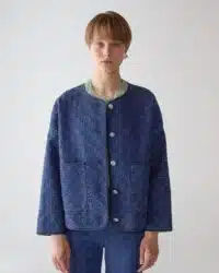 JACKET QUILTED FAN DENIM