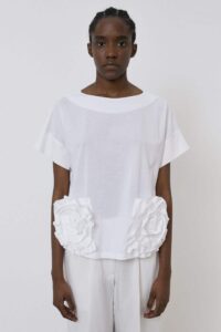 TSHIRT MEIMEIJ CON FIORI APPLICATI TASCHE - immagine 2