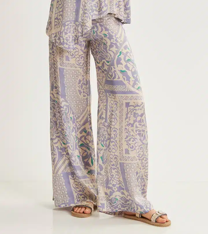 511SD25059_519019-01-P1 PANTALONE PALAZZO STAMPATO ALESSIA SANTI - immagine 1