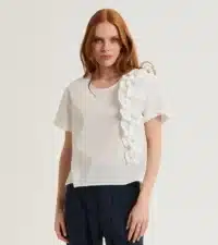 BLUSA IN COTONE CON ROUCHES - immagine 9