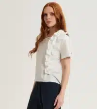 BLUSA IN COTONE CON ROUCHES