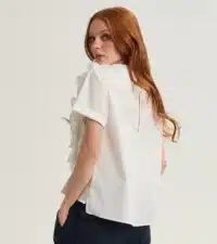 BLUSA IN COTONE CON ROUCHES - immagine 2