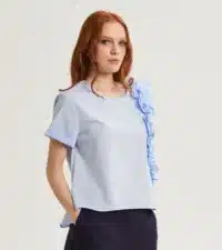 BLUSA IN COTONE CON ROUCHES - immagine 5