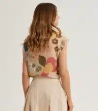 BLUSA SETA STAMPATA E ROUCHES - immagine 2