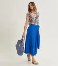 BLUSA IN SETA STAMPATA E ROUCHES - immagine 4