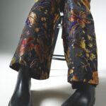 PANTALONE A PALAZZO IN BROCCATO RICAMATO TADASHI