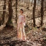 PANTALONE DIPINTO E RICAMATO A MANO IN COTONE TADASHI