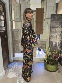 PANTALONE A PALAZZO IN BROCCATO RICAMATO TADASHI - immagine 3