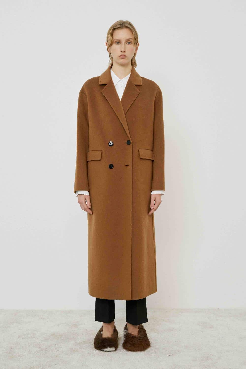 M5FDD0 CAPPOTTO MEIMEIJ DOPPIOPETTO LANA CON IMPUNTURE A MANO - immagine 1