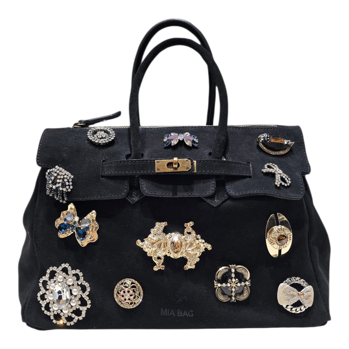 1000209077 BORSA MIA BAG CAMOSCIO SPILLE - immagine 1