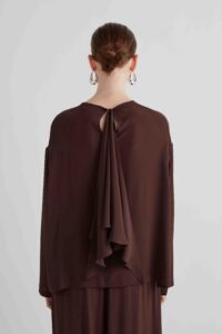BLUSA OVER SIZE CON FOULARD MEIMEIJ - immagine 3