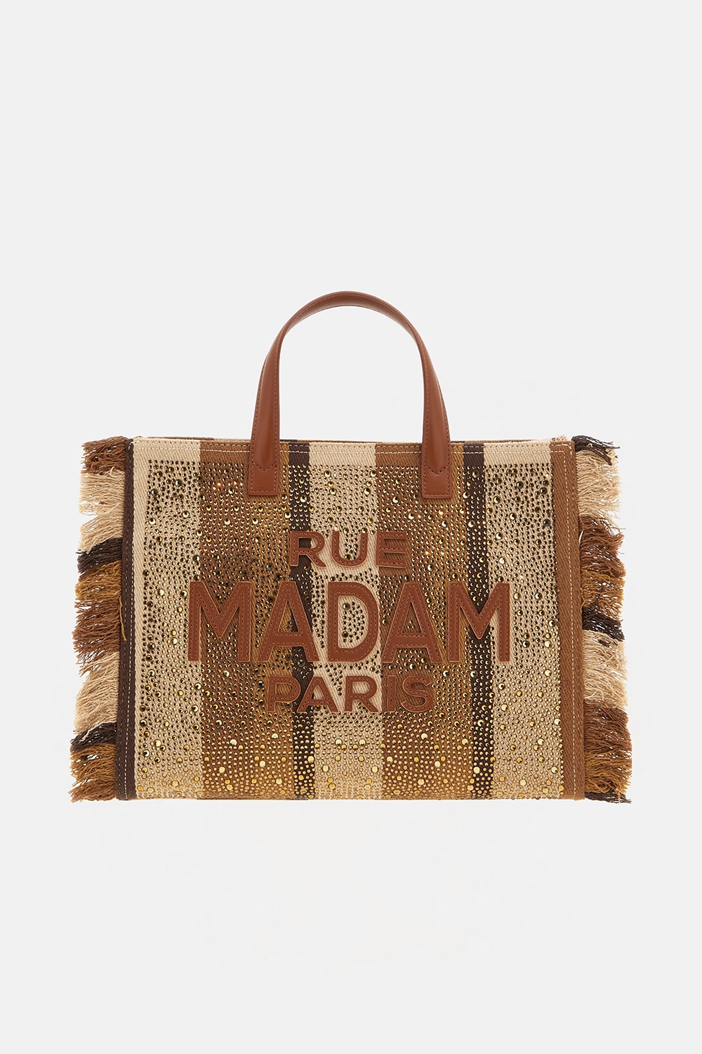d81ce22b-6540-47e6-be05-f7a754b315d4-CASABLANCA-TOTE_STRIPES-BROWN-1 CASABLANCA TOTE STRIPES RUE MADAM - immagine 1