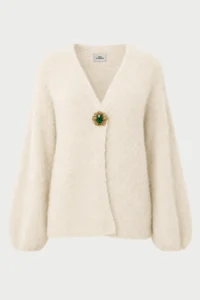 CARDIGAN GARZATO CON SPILLA GIOIELLO - immagine 6