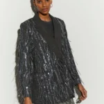 GIACCA TESSUTO SLUB RICAMI PAILLETTES - ISABELLE BLANCHE