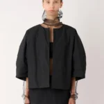 GIACCA NERA IN TAFFETA MEIMEIJ