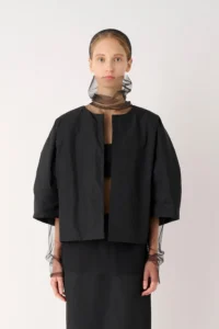 GIACCA NERA IN TAFFETA MEIMEIJ