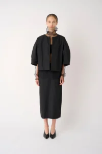 GIACCA NERA IN TAFFETA MEIMEIJ - immagine 4