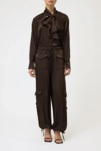 PANTALONE CARGO IN TESSUTO FLUIDO -PINK MEMORIES - immagine 2