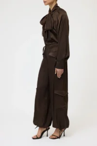 PANTALONE CARGO IN TESSUTO FLUIDO -PINK MEMORIES - immagine 4