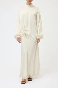 CAMICIA IN SATIN CON DRAPPEGGIO-PINK MEMORIES