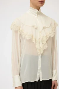 CAMICIA CON ROUCHES E PIZZO-PINK MEMORIES - immagine 2