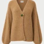 CARDIGAN GARZATO CON SPILLA GIOIELLO
