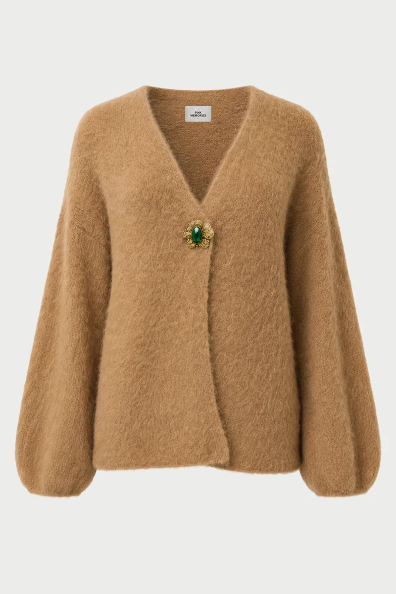 stilllifesitoe-commerce_20 CARDIGAN GARZATO CON SPILLA GIOIELLO - immagine 1